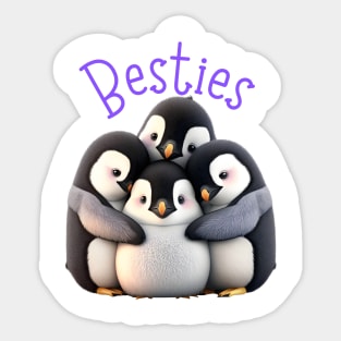 Cute Best Friend Penguins Sticker